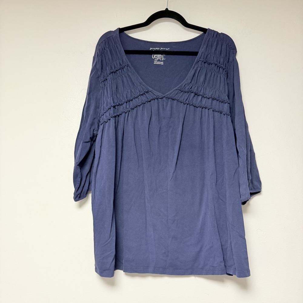 J.M.S. JUST MY SIZE WOMEN'S PURPLE PULL OVER BLOUSE SIZE 4X(26W/28W)